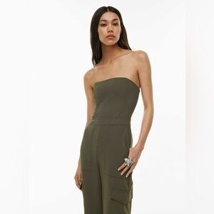 Wilfred by Aritzia Cordial Cargo Jumpsuit in Dark Olive